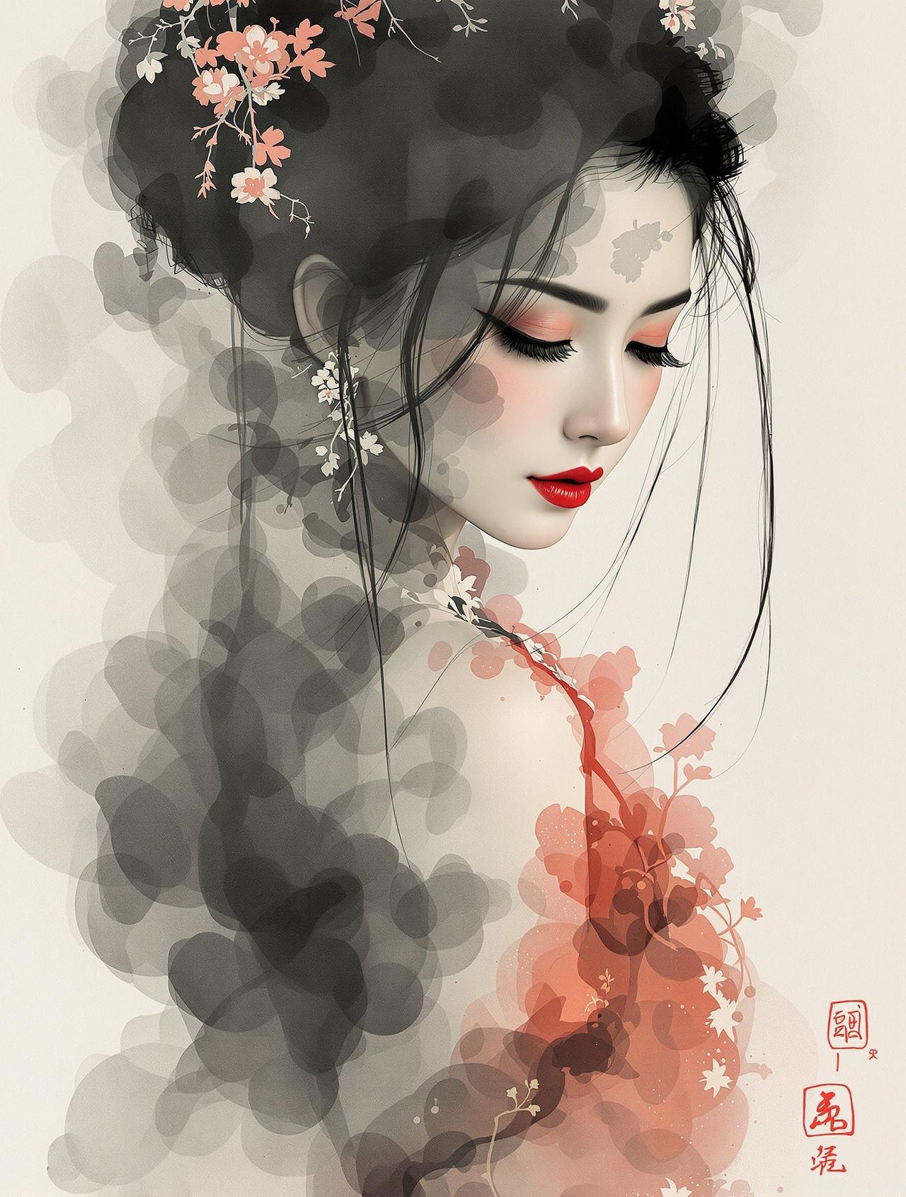 江南烟雨 - 水墨画意境旗袍