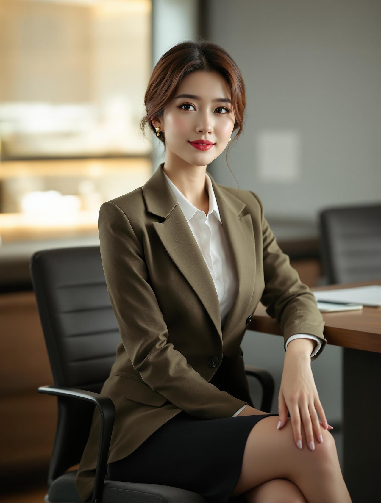 职场女王 - 黑色西装写真