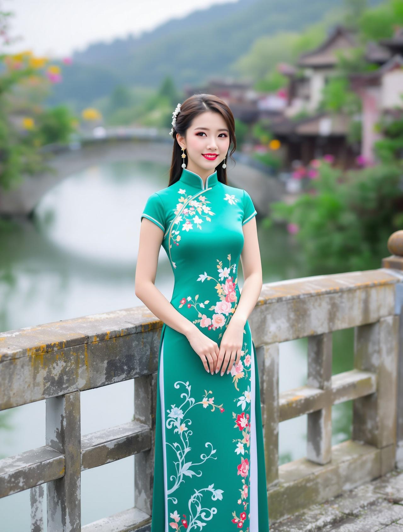江南水乡 - 古典旗袍美人